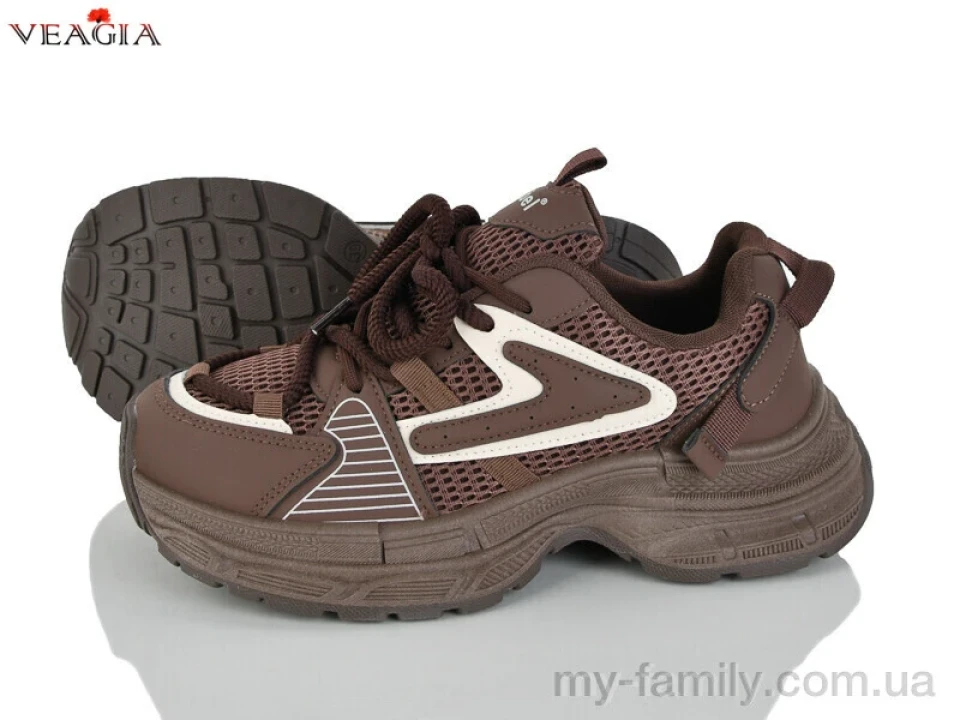 Кросівки штучна шкіра-текстиль коричневий жінки -, Жіночі кросівки оптом