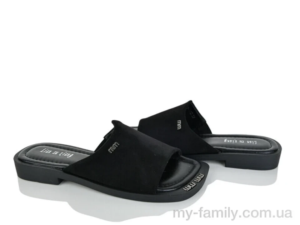 Шльопанці штучна замша чорний жінки -, Жіночі шльопанці оптом