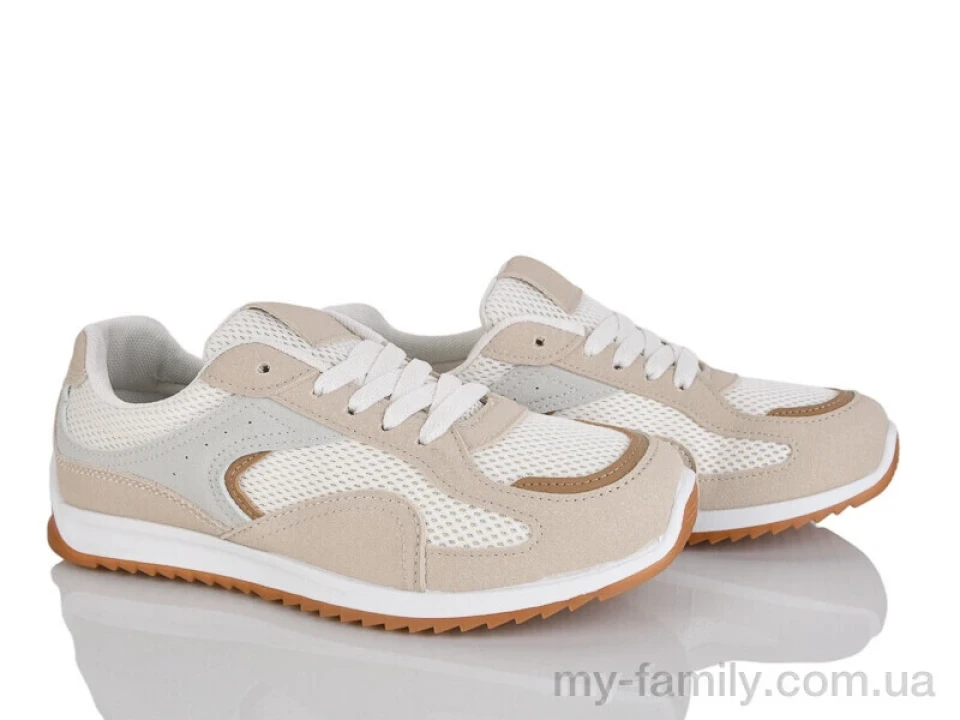 Кросівки штучна замша-текстиль бежевий жінки -, Жіночі кросівки оптом