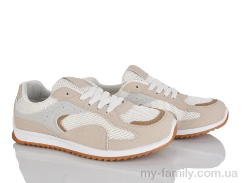 Кросівки штучна замша-текстиль бежевий жінки -, Жіночі кросівки оптом