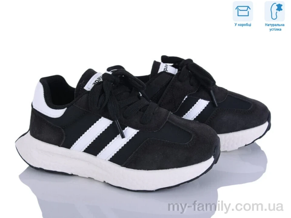 Кросівки штучна замша-текстиль чорний діти унісекс, Дитячі кросівки оптом