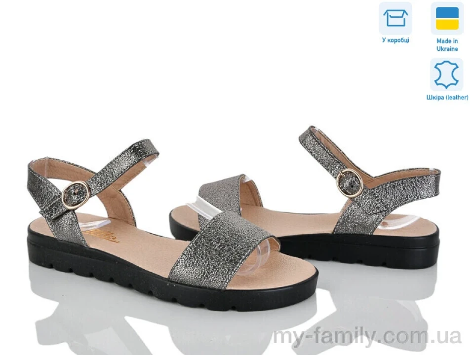 Босоніжки натуральна шкіра графіт жінки -, Жіночі босоніжки оптом