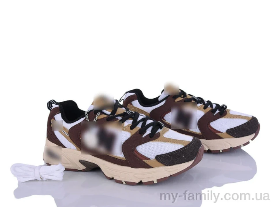 Кросівки штучна замша-текстиль коричневий жінки -, Жіночі кросівки оптом