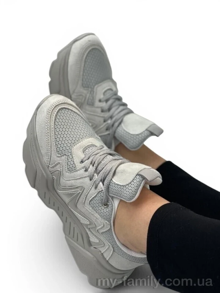 Кросівки штучна замша-текстиль сірий жінки -, Жіночі кросівки оптом