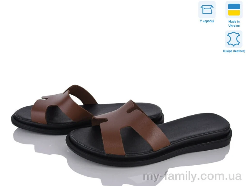 Шльопанці натуральна шкіра коричневий жінки -, Жіночі шльопанці оптом