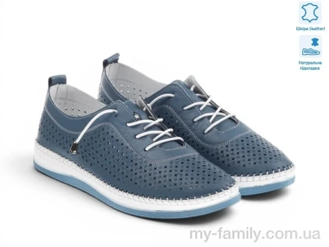 Мокасини натуральна шкіра блакитний жінки -, Взуття оптом жінки