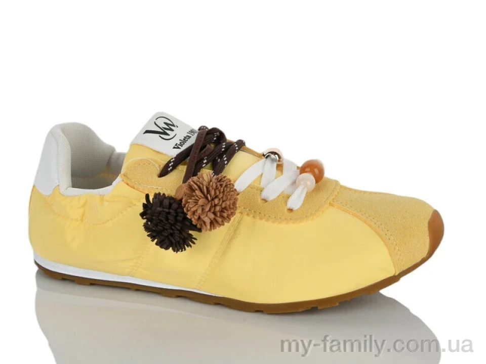 Кросівки штучна замша-плащівка жовтий жінки -, Жіночі кросівки оптом