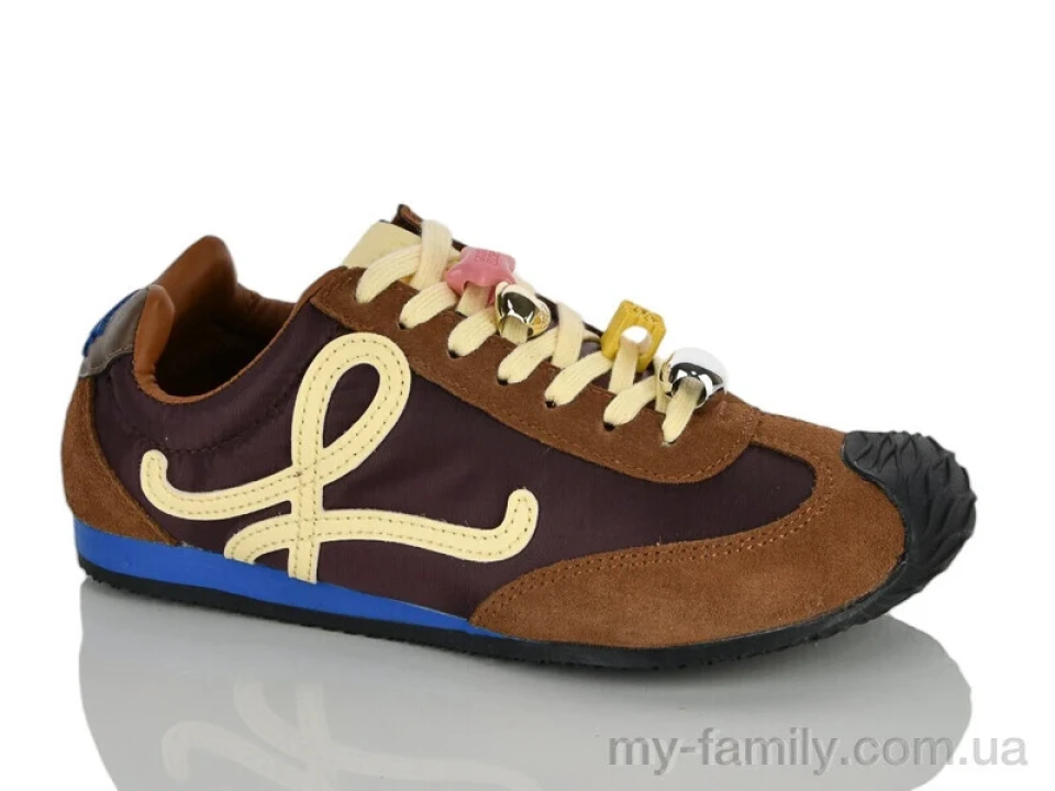 Кросівки штучна замша-плащівка коричневий жінки -, Жіночі кросівки оптом