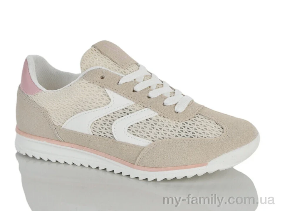 Кросівки штучна замша-текстиль бежевий жінки -, Жіночі кросівки оптом