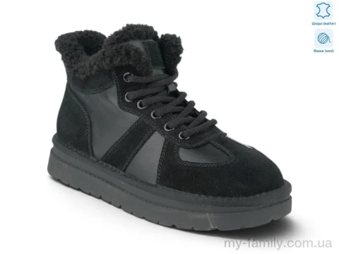 Ботинки натуральная замша-натуральная кожа черный женщины -, Взуття оптом женщины