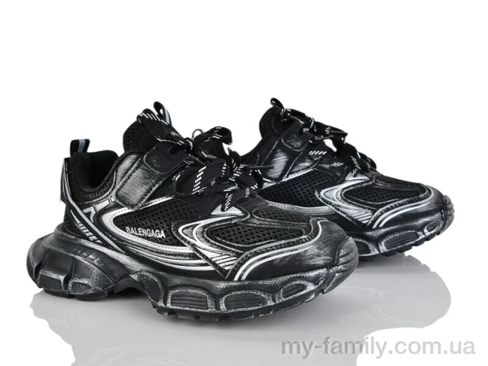 Кросівки штучна шкіра-текстиль чорний діти дівчинка, Дитячі кросівки оптом