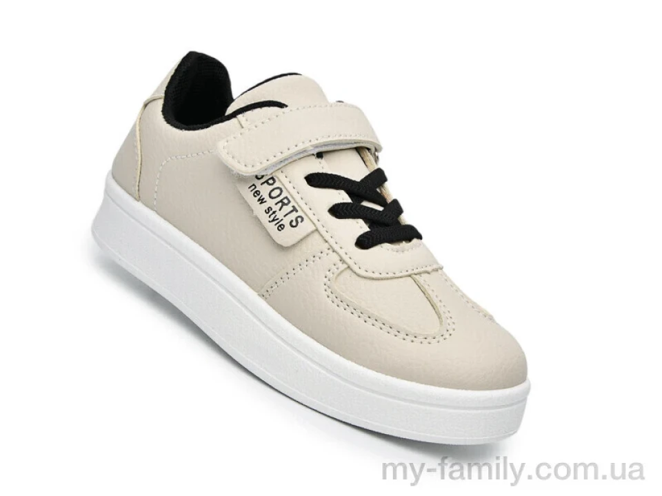 Кросівки штучна шкіра бежевий діти унісекс, Дитячі кросівки оптом