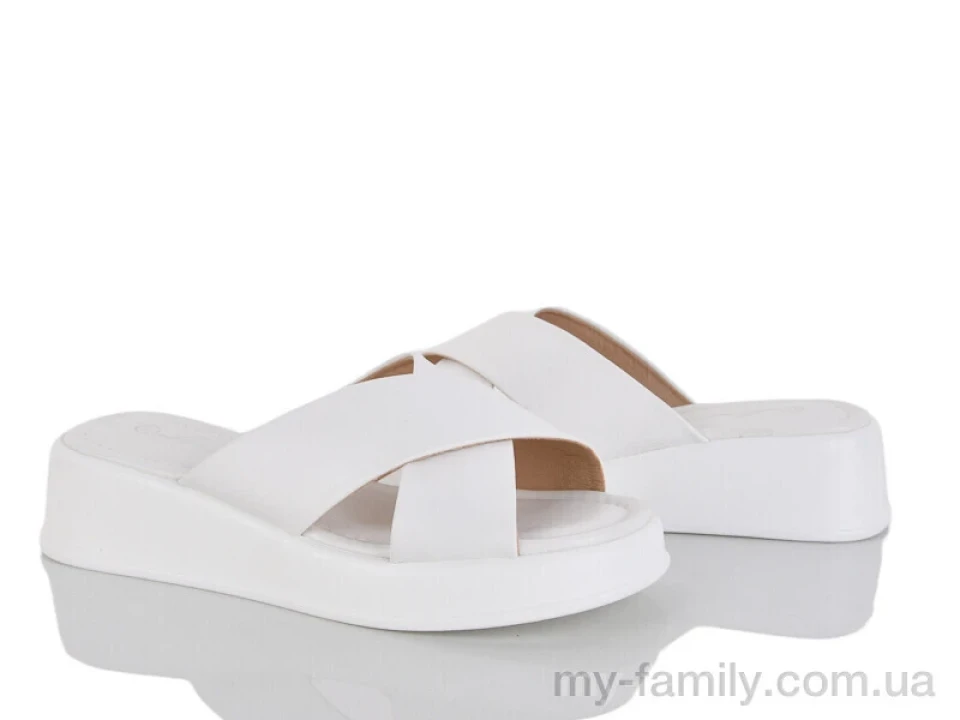 Шльопанці штучна шкіра білий жінки -, Жіночі шльопанці оптом