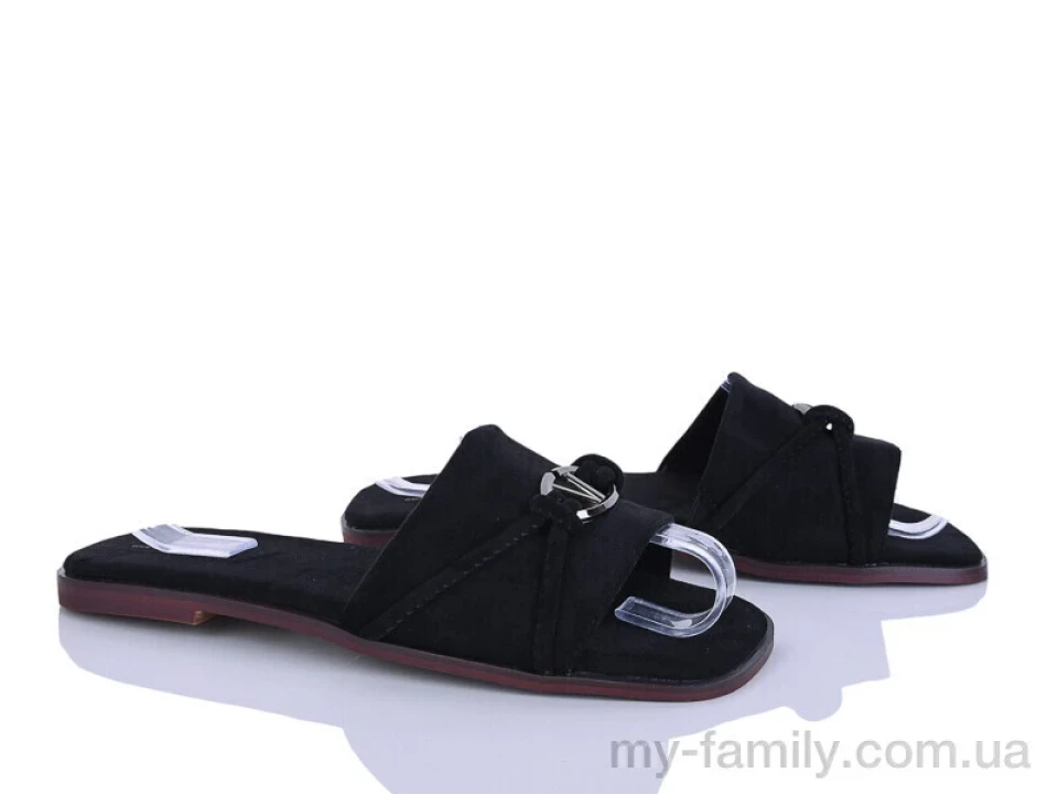 Шльопанці штучна замша чорний жінки -, Жіночі шльопанці оптом