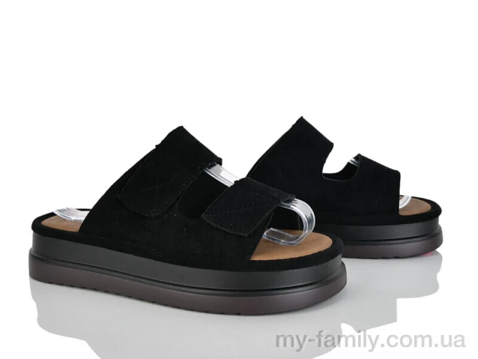 Шльопанці штучна замша чорний жінки -, Жіночі шльопанці оптом