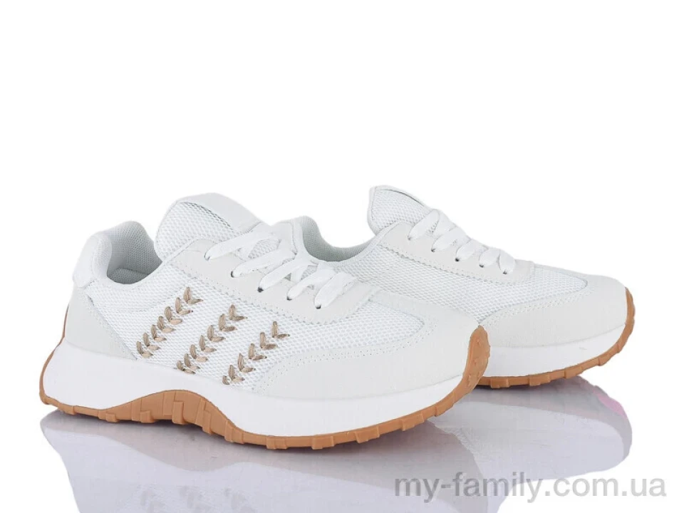 Кросівки штучна замша-текстиль білий жінки -, Жіночі кросівки оптом