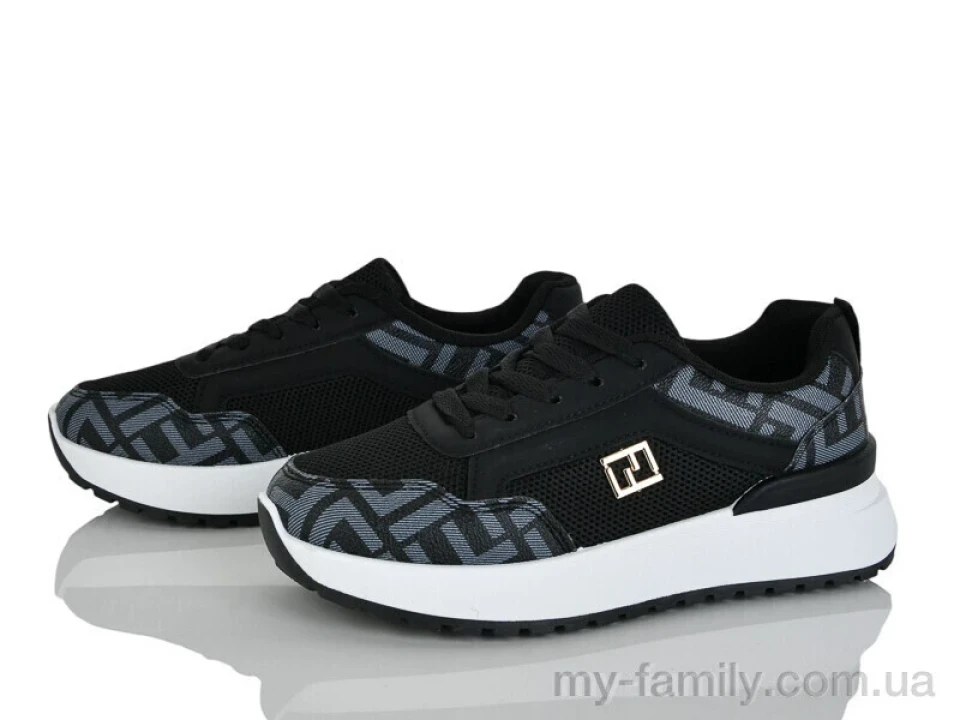 Кросівки штучна шкіра-текстиль чорний жінки -, Жіночі кросівки оптом