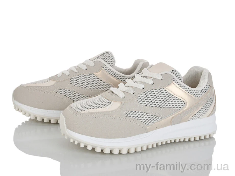 Кросівки штучна замша-текстиль бежевий жінки -, Жіночі кросівки оптом
