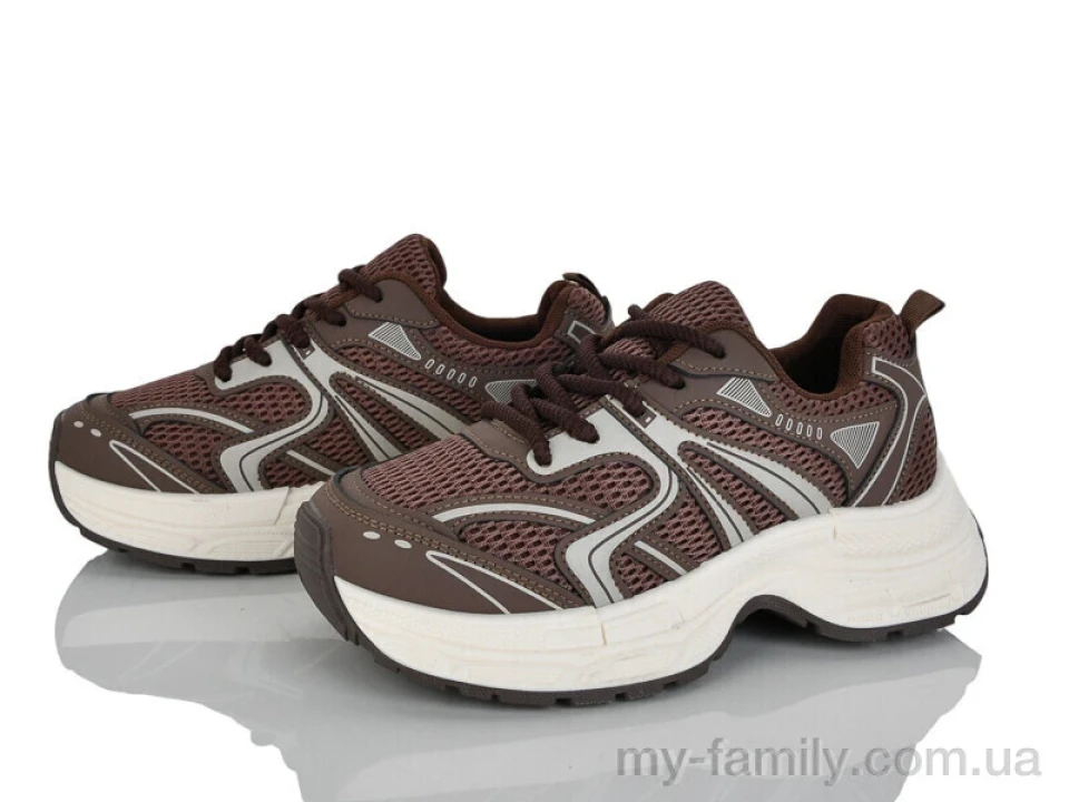 Кросівки штучна шкіра-текстиль коричневий жінки -, Жіночі кросівки оптом