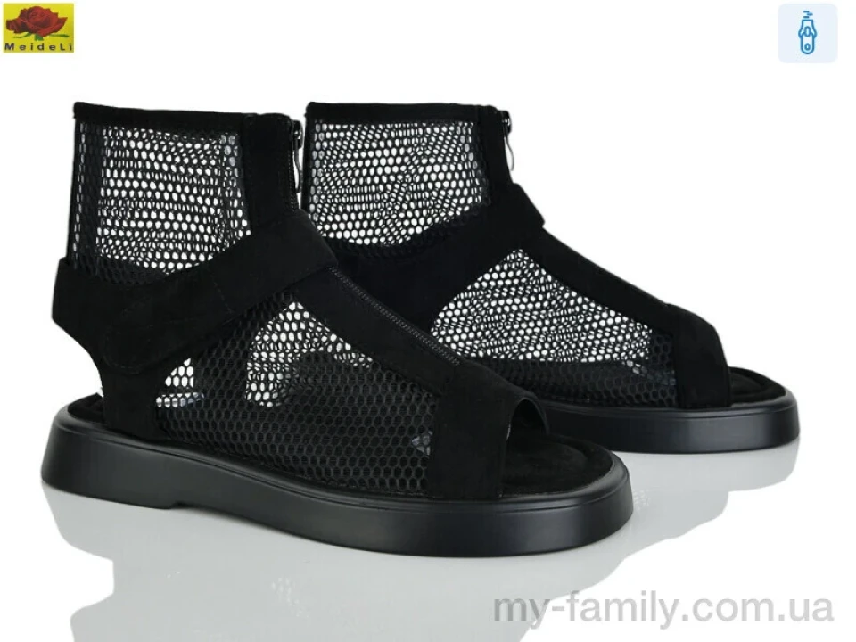 Босоніжки штучна замша-текстиль чорний жінки -, Жіночі босоніжки оптом