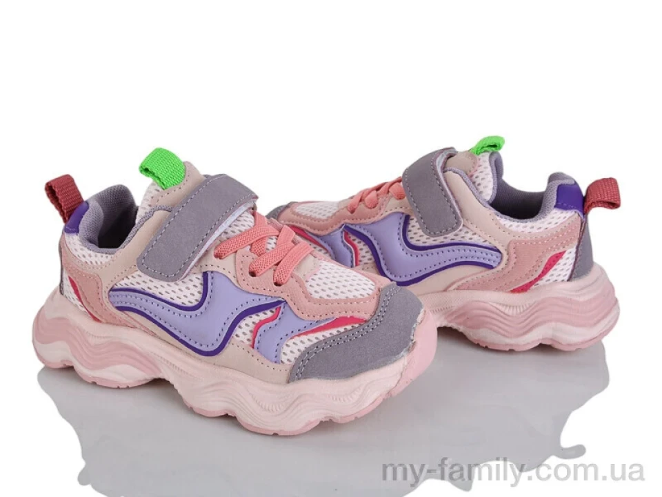 Кросівки штучна шкіра-текстиль рожевий діти дівчинка, Дитячі кросівки оптом
