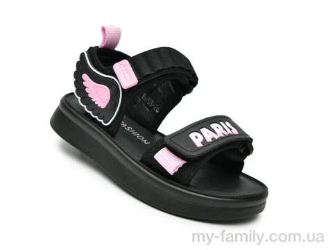 Босоножки искусственная кожа-текстиль черный дети девочка, Взуття оптом дети