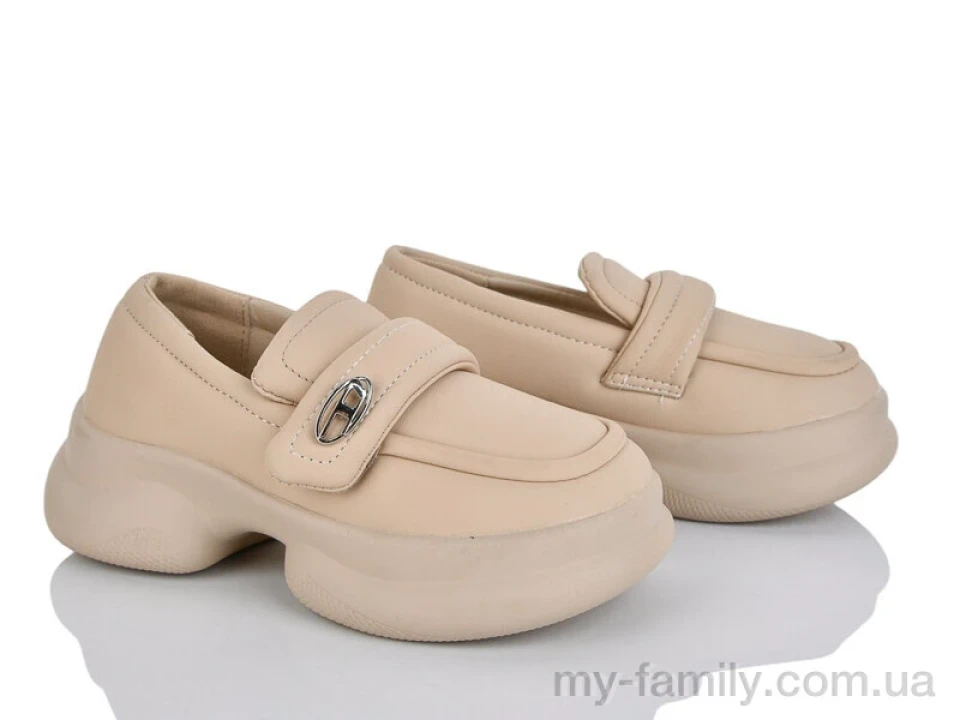 Туфлі штучна шкіра бежевий діти дівчинка, Дитячі туфлі оптом