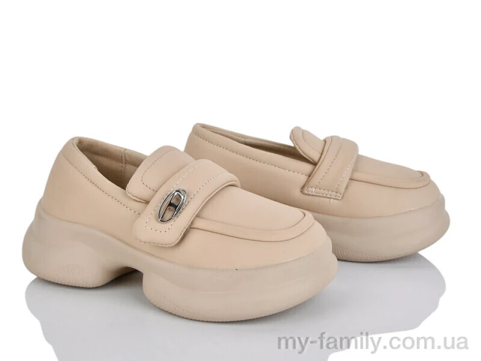 Туфлі штучна шкіра бежевий діти дівчинка, Дитячі туфлі оптом