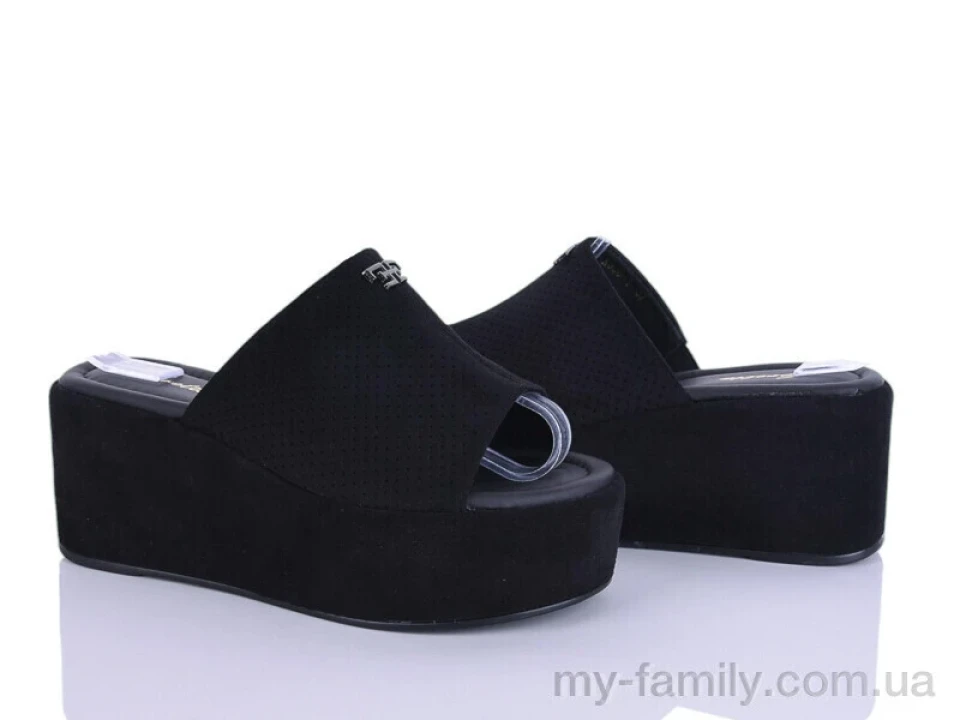 Шльопанці штучна замша чорний жінки -, Жіночі шльопанці оптом