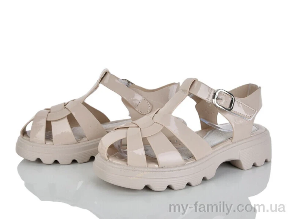 Босоніжки штучний лак бежевий діти дівчинка, Взуття оптом діти