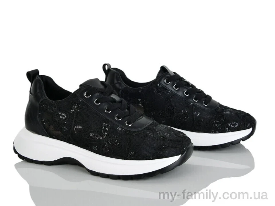 Кросівки штучна шкіра-текстиль чорний жінки -, Жіночі кросівки оптом