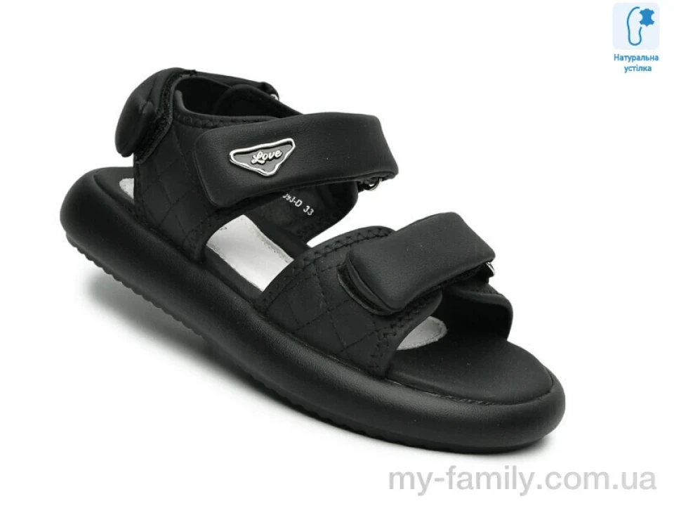 Босоніжки штучна шкіра чорний діти дівчинка, Взуття оптом діти