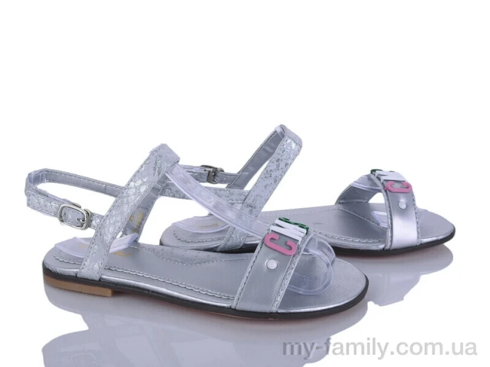 Босоніжки штучна шкіра срібний діти дівчинка, Взуття оптом діти