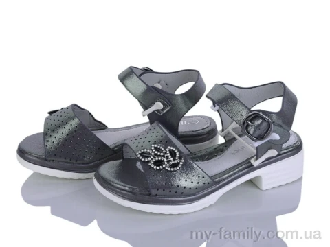 Босоніжки штучна шкіра графіт діти дівчинка, Взуття оптом діти