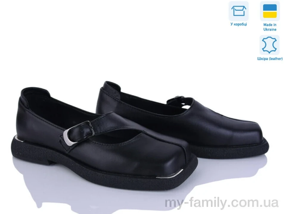 Туфлі натуральна шкіра чорний жінки -, Туфлі жіночі оптом