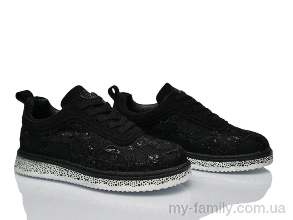 Кросівки штучна замша-текстиль чорний жінки -, Жіночі кросівки оптом