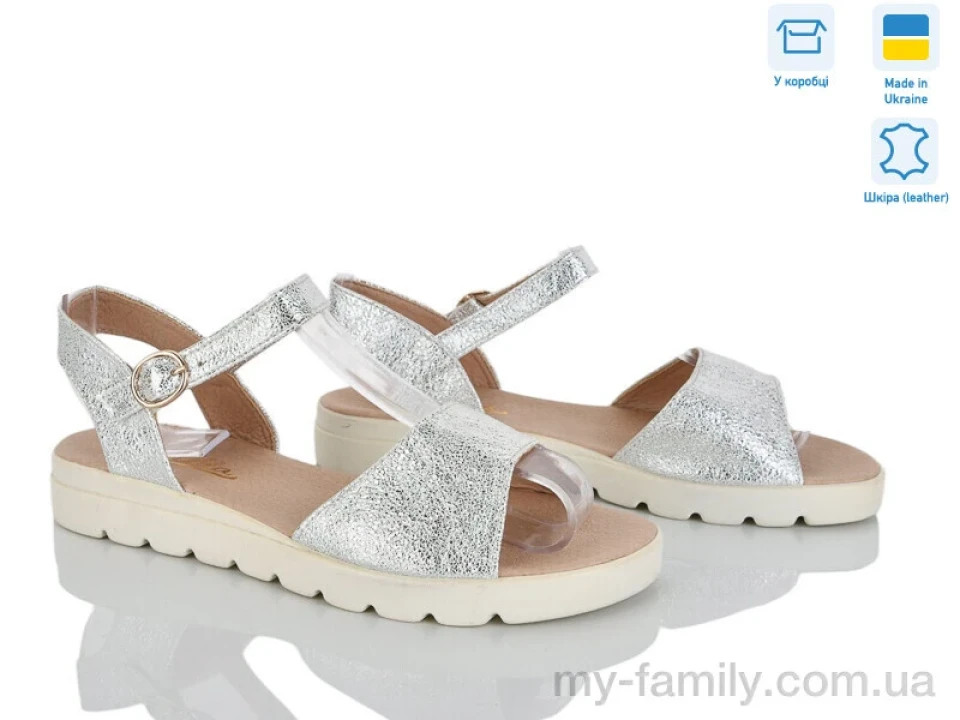 Босоніжки натуральна шкіра срібний жінки -, Жіночі босоніжки оптом