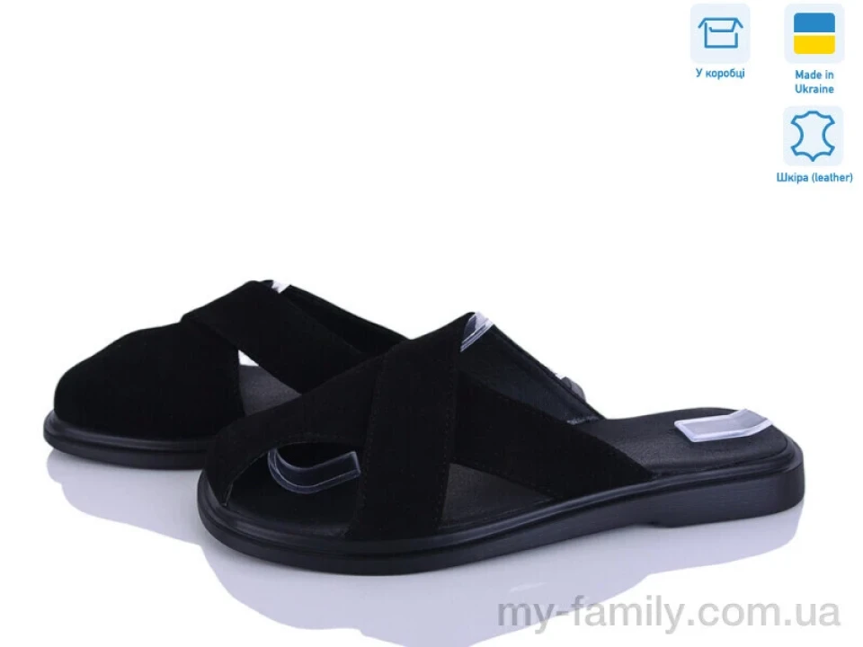 Шльопанці натуральна замша чорний жінки -, Жіночі шльопанці оптом