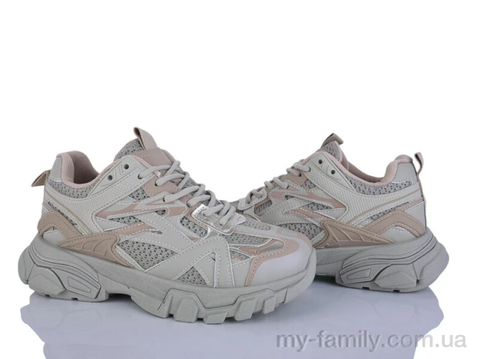 Кросівки штучна шкіра-текстиль бежевий жінки -, Жіночі кросівки оптом