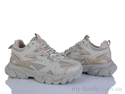 Кросівки штучна шкіра-текстиль бежевий жінки -, Жіночі кросівки оптом