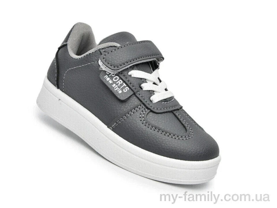 Кросівки штучна шкіра сірий діти хлопчик, Кросівки оптом
