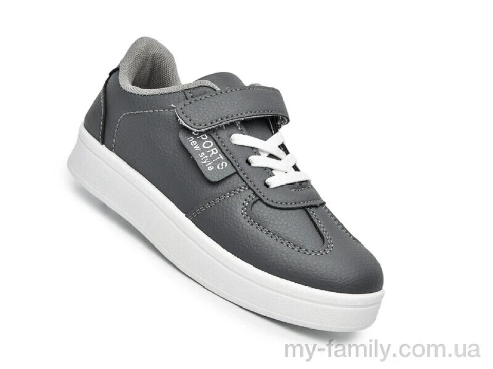 Кросівки штучна шкіра сірий діти хлопчик, Дитячі кросівки оптом