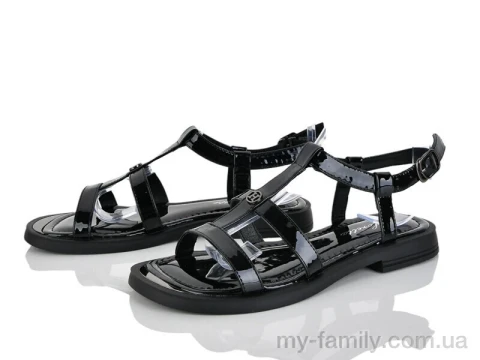 Босоніжки штучний лак чорний жінки -, Жіночі босоніжки оптом