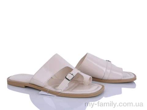 Шльопанці штучний лак бежевий жінки -, Жіночі шльопанці оптом