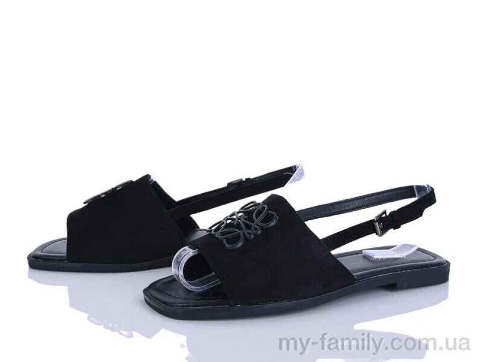 Босоножки искусственная замша черный женщины -, Женские босоножки оптом