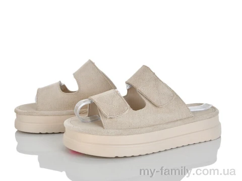 Шльопанці штучна замша бежевий жінки -, Жіночі шльопанці оптом