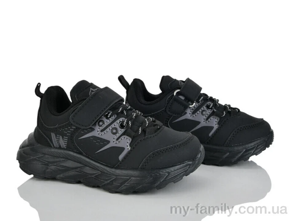 Кросівки штучна шкіра чорний діти унісекс, Дитячі кросівки оптом