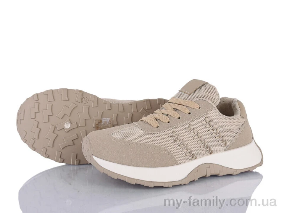 Кросівки штучна замша-текстиль бежевий жінки -, Жіночі кросівки оптом