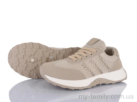 Кросівки штучна замша-текстиль бежевий жінки -, Жіночі кросівки оптом