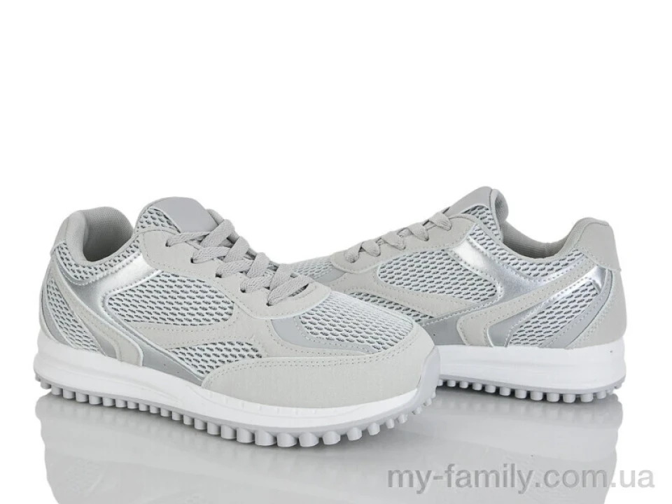 Кросівки штучна замша-текстиль сірий жінки -, Жіночі кросівки оптом